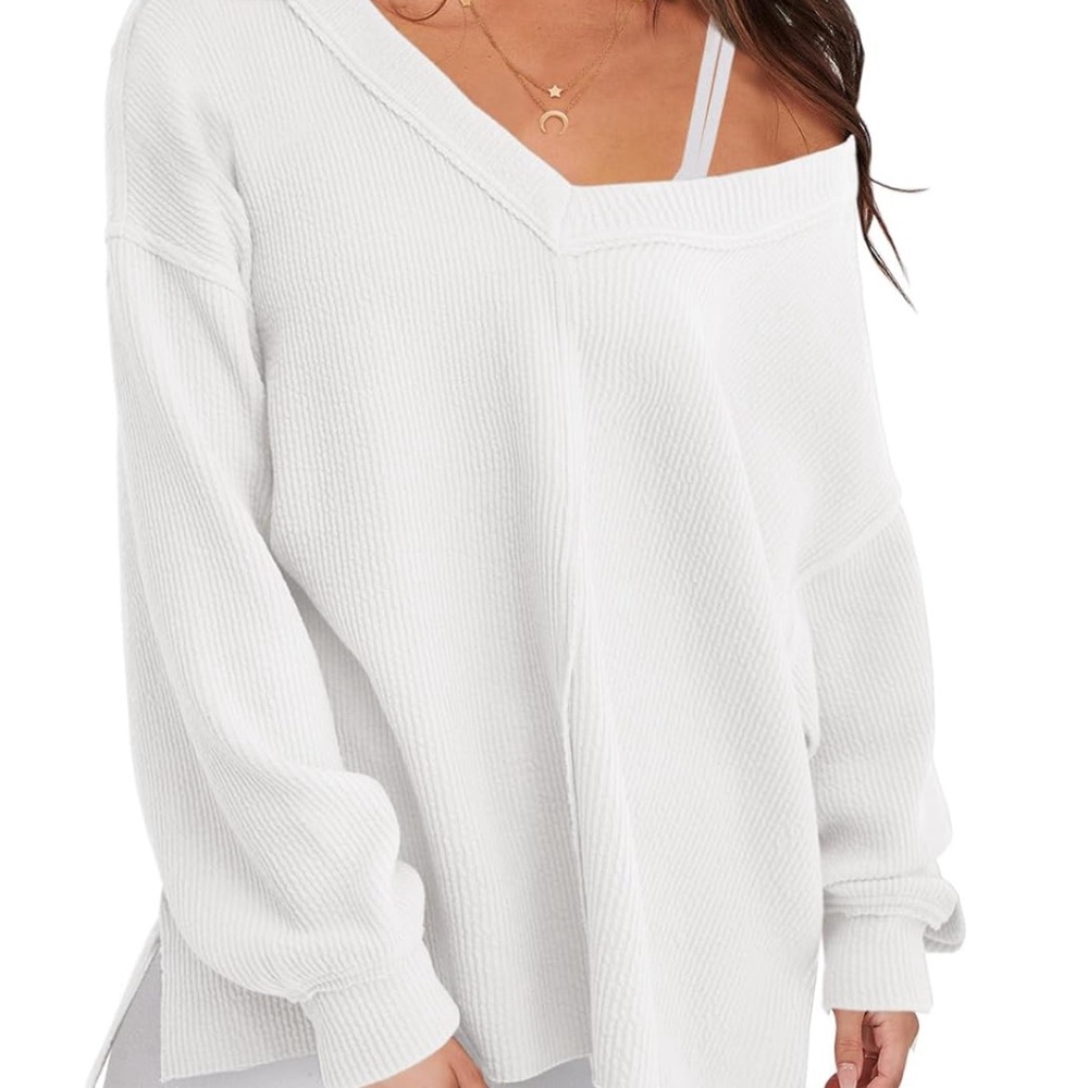 aerie sweater off the sholder, size xs, white